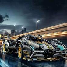Set Balok Bangunan Mobil Sport Hitam 1690pcs - Model Koleksi yang Mudah Dirakit, Hadiah Sempurna untuk Natal, Halloween, dan Ulang Tahun - warna - View 4