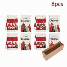 2/4/6件組聖誕廚房抹布，聖誕小精靈圖案洗碗布，聖誕廚房毛巾套裝 - 彩色 - 查看 7