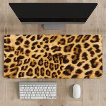 1pc Leopard Cheetah Print PU Leather Desk Mat, Large Extended Waterproof Non-Slip Smooth Mouse Pad, Animal Spots Desk Pad Protector Writing Mat Easy Clean Stain Resistant For Office Home School Computer Laptop Desktop Keyboard - View 1
