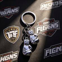 Cool Realistic Boxing Gloves Keychain, Solid Metal 3D Dual Boxing Gloves Key Ring, Sports Fitness Pendant Accessory, Perfect Birthday Gift For Boxing Fans And Fitness Enthusiasts, Portable Key Accessory Suitable For Gym Backpacks And Car Keys, Novelty Gift For Male Boxers - Silver - View 5