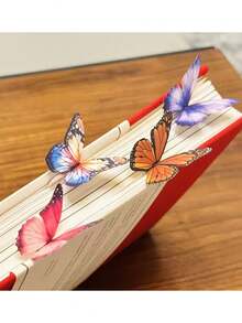 1 Set (5 buah) Pembatas Buku Kertas Kupu-kupu 3D Estetik Kreatif, Pembatas Buku Lipat Berongga Segar Lucu untuk Siswa, Dilengkapi Kartu Pesan, Hadiah Kreatif Budaya Kelas Atas, Kembali ke Sekolah - Pembatas Buku Kupu-kupu 3D - View 3