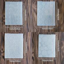 Assorted Geometric Pattern Embossing Folder, Clear Plastic Textured Embossing Template For Paper Craft Card Scrapbook DIY Art Supplies Embossing Folder - JH-1 - View 3