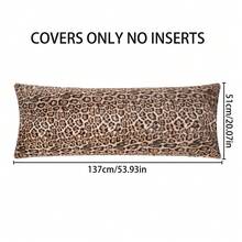1pc Leopard Print Pillowcase, Brown Cheetah Faux Fur Fluffy Long Pillowcase, Soft Plush Pillowcase, Suitable For Bed, Sofa, Lounge Chair, Comfortable Side Sleeping Pillowcase, Without Pillow Insert - Brown - View 2