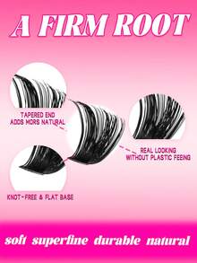 Miss Wink 216 Clusters 100D Ultra Dense D Curl Natural Lash Extensions 8-16mm Mix Assorted Pack 3D Portable Handmade Easy DIY Customizable Wear Suitable For Outings Parties Events Daily Use & Perfect Gift For Women Or Girls & Light Makeup Heavy Makeup Daily Wear - D - View 4