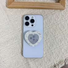 Ins Minimalist Heart-Shaped Phone Pop-Up Stand, Luxury Heart Gemstone Phone Back Adhesive Mount, Suitable For All Phones, Desktop Stand - Multicolor - View 3