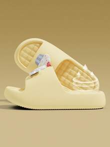Summer New Cartoon West Highland Cake Puppy Applique Design Fun Outdoor Slippers Indoor Fashion Print Design Women's Home Slippers - Yellow - View 5