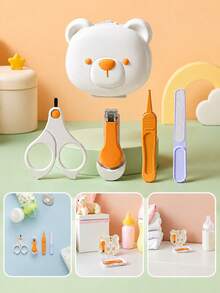 1pc Anti-Pinch Baby Nail Clipper Set Bear Design Newborn Special Nail Clippers Cartoon Baby Nail Cutter With Scissors And Nail File - Multicolor - View 7