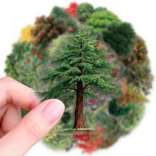 50pcs Cute Cartoon Tree PET Stickers, Perfect For Scrapbooking, Journals, Laptops, Bumpers, Skateboards, Water Bottles, Computers, Phones And Other DIY Creative Graffiti Sticker Toys - Multicolor - View 8