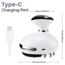 Multifunctional Electric Body Massager, Red Light Heating Massager, 9-Level Adjustable Vacuum Suction Massager, USB Rechargeable, Suitable For Full Body, Legs, Back, Arms, Etc., Portable Handheld Home Body Massager, Relieves Daily Fatigue, Ideal Holiday Gift For Parents And Partners - White - View 2