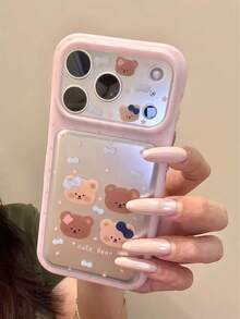 Star Bow 4 Bear Head Design Phone Case Compatible With Apple 17 Pro Max/ 17 Pro, Korean Ins Style, 16/15, Niche Creative Premium Full Coverage Shockproof New Phone Case - Multicolor - View 1