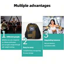 Suspension Trainer, Full Body Workout Adjustable Resistance Band, Pull-Up Assist Strap, Door-Mounted Fitness Training Band, Durable PP Material, Mixed Color Design, Suitable For Home And Outdoor Exercise, Gym Accessory - Multicolor - View 4
