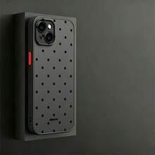 1 buah Casing Ponsel PC Anti-Jatuh Motif Polkadot Hitam dengan Huruf Inggris, Permukaan Halus dan Lembut, Kompatibel dengan iPhone 11 12 13 14 15 16 17 18 Pro Max/Plus. Hadiah Istimewa untuk Teman. - View 3
