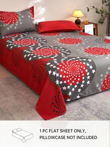 1pc Ultra Soft Printed Bed Sheet, Lightweight As Clouds, Breathable And Soft, Suitable For Various Bed Sizes - Single, Double, Queen, King. Machine Washable, Essential For Home And Student Dorms, Back To School Season Must-Have, Suitable For All Seasons, Room Decor - Multicolor - View 2