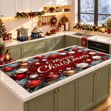 1pc Christmas Themed Printed Pattern Dish Drying Mat, Kitchen Countertop Bowl & Plate Rubber Bottom Drying Pad, Party Decoration, Super Absorbent Hidden Stain Dish Drying Mat, Soft Diatomaceous Earth With Rubber Backing Multi-Functional Kitchen Home Mat, Quick Dry Mat For Coffee Machine & Dish Rack, Kitchen Countertop Coffee Mat & Dish Drying Pad - LL LSD032 - View 4