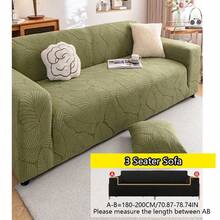1pc Printed Leaf Pattern Elastic Full Sofa Cover, Protects Sofa From Cat Scratches, Suitable For Pet Home, Kitchen, Bedroom, Office Use, Full Coverage Sofa Slipcover For All Seasons, 1-Seater, 2-Seater, 3-Seater, 4-Seater, 5-Seater - Green - View 12