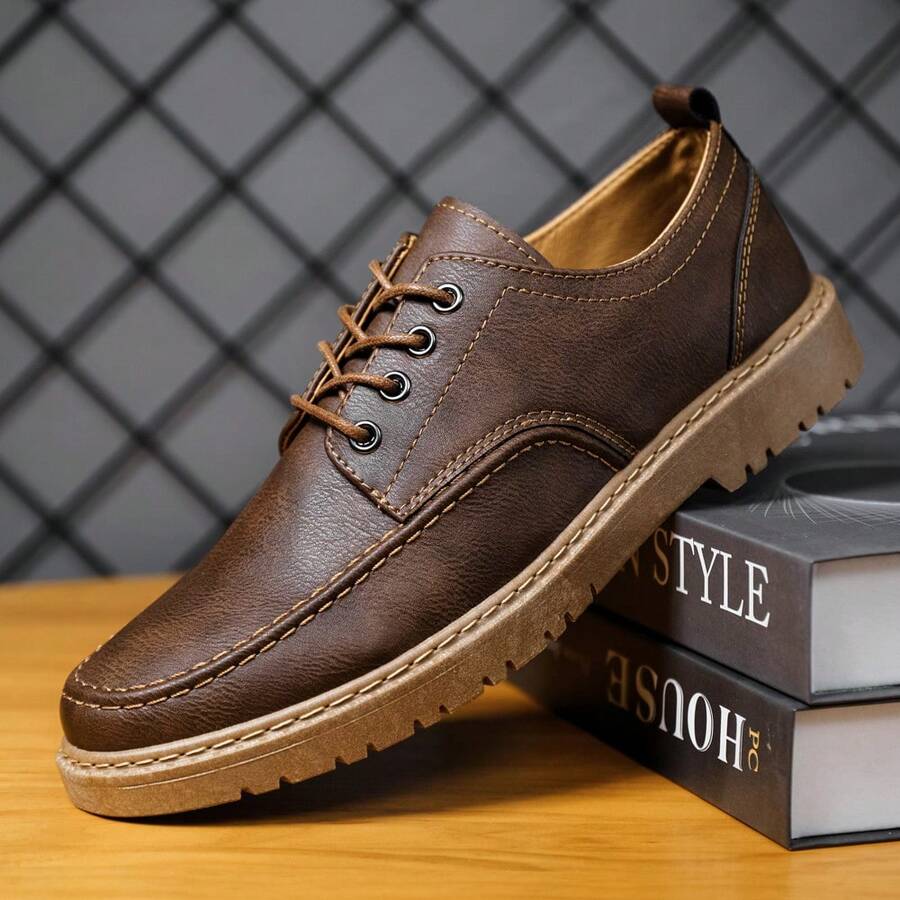 Men's Formal Shoes Casual Premium British Style Soft Leather Business Shoes - Brown - View 1