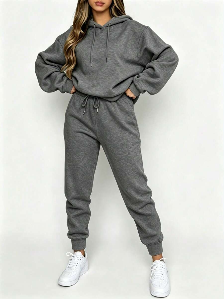 Women Two-Piece Outfits - Dark Grey - View 1