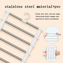 1pc Multi-Layer Pants Rack, Cloud Ladder Pants Hanger, Multi-Layer Creaseless Pants Clip, Multifunctional Folding Pants Rack, Space-Saving Wardrobe Hanging Organizer, Multifunctional Non-Slip Ladder Design, Can Hang Scarves, Belts, Ties, Jeans, Pants, Bedsheets, Etc. Essential Dorm Closet Organizer, Suitable For Holiday Preparation, Easy Assembly, Quick Installation, Minimalist And Practical, Keeping Cherished Clothes Within Reach - Multicolor - View 11