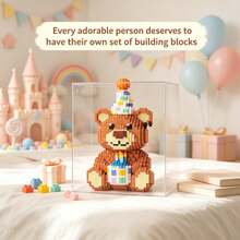 Cute Creative Sitting Animal Series Collection, PCS Particle Count 650+ To 1700+, Room Creative Decoration, Desktop Ornament, Halloween Gift, Birthday Gift, Christmas Gift, Graduation Gift, Best Friend Gift, Couple Gift, New Year Gift, Suitable For Everyone - Multi-color/YS1771/Birthday Bear - View 5
