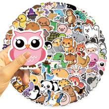 somoving 100pcs Animals Stickers Pig Bird Capybara Aesthetic Decal For Laptop Skateboard Luggage Decorative Sticker - Multicolor - View 8