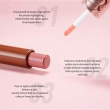 CZEL Kuzi Dual-Color Multi-Use Lip & Cheek Stick, Lipstick Blush Highlighter Stick, Watery Glow Korean-Style Nude Makeup, Portable - A02 - View 4