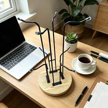 OUKANING 360° Rotating Mug Holder With 8 Hooks, Countertop Iron Wood Coffee Cup Rack, Cup Storage Drainer Tool For Kitchen Home Coffee Corner - View 5