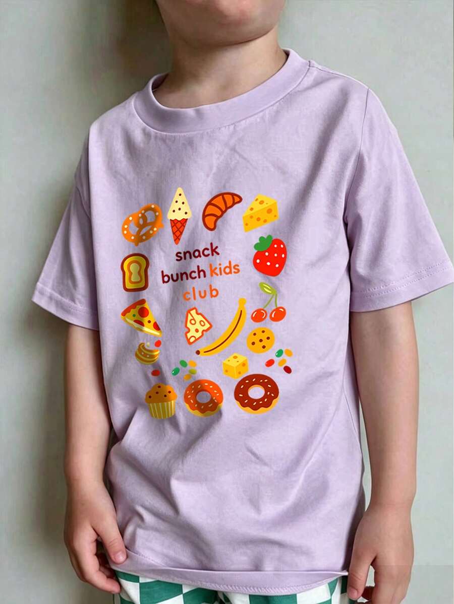 Baby Boy Daily Basic T-Shirt, Soft And Breathable Casual Top, Suitable For Toddlers - Mauve Purple - View 1