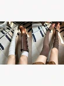 1 Pasang Kaos Kaki Panjang Selutut Bergaris Vertikal, Cocok untuk Sepatu Bot Tinggi, Gaya JK Fashion Girl, Gaya Y2K, Pakaian Sehari-hari - MultiWarna - View 14