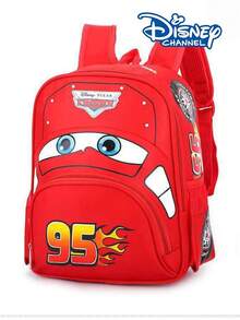 Disney Cartoon Racing Backpack, Blue And Red Color Scheme, Lightning 95 Speed Racer School Bag, Anime Cartoon Racing Daily Bag, Suitable For Teenagers And Adults, Women's Fashion Lightweight Travel Backpack, Casual Shoulder Bag, Large Capacity Backpack With Zipper Pockets, Suitable For Study, Work, Travel - Multicolor - View 4