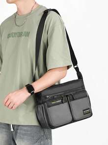 Men's Cargo Style Style Multi-Pocket Crossbody Bag Oxford Fabric Shoulder Bag Large Capacity Business Commute Travel Backpack Adjustable Strap Casual Practical Messenger Bag - Multicolor - View 4