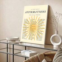 1pc Minimalist Sun Positive Quote Wall Art, Positive Daily Affirmation Print, Self-Love Theme Poster, Inspirational Wall Decor, Suitable For Home Office, Living Room, Bedroom, Yoga Room, Classroom, Dorm, Motivational Artwork, Positive Affirmation Quotes, Self-Care, Positive Quotes, Daily Affirmations, Sun Art, Optional Frame - 1PC - View 8