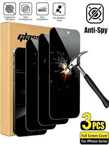 3 Packs Privacy Tempered Glass Screen Protector, Compatible With Iphone 18 Pro/18 Pro Max/17/15/16/14/11/12/13 Pro Max, Anti-Spy Tempered Glass, For XS Max/XR/X/15/7/8 Plus, Birthday Gift, Anti-Spy Phone Screen Protector For Family And Friends, Phone Accessories - 3Pcs High Defxinition - View 9