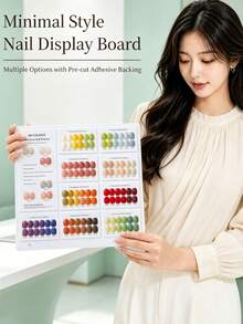 Multi-Color Nail Polish Display Board With Blank Nail Tips And Number Stickers, Includes 24-120 Color Nail Color Swatches, Nail Salon Sample Display Palette, Suitable For DIY Nail Art - Multicolor - View 7