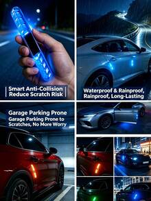 PAKRYS 1/2/4 PCS Strip Lampu Pintu Mobil Tenaga Surya, Lampu Dekorasi Multi-Mode 5 Warna dengan Perekat Mandiri, Pencahayaan Keamanan untuk Mobil Sepeda Motor dan Sepeda untuk Penggunaan Malam Hari - Berbagai gaya - View 9