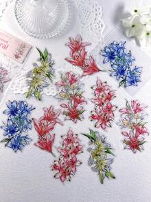 10pcs Vintage Large Floral Stickers For Scrapbooking, DIY Collage, Photo Album, Planner, Journal Decoration - Glazed Floral - View 15