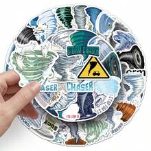 50pcs Extreme Weather Atmospheric Vortex Tornado Cartoon Decorative Stickers For Cabinets, Skateboards, Phone Cases, Guka DIY, Suitable For Notebooks, Luggage, Computer Desks, Holiday Gifts, Party Favors - Multicolor - View 6