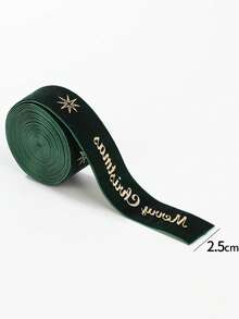 Christmas Velvet Ribbon Roll, Gold Foil Star & Reindeer, Merry Christmas Printed Ribbon, Red Green Black Xmas Gift Wrapping Ribbon For DIY Bow Making, Christmas Tree Decorations, Wreaths, Garlands, Gift Boxes, Holiday Party Decor & DIY Crafts - Multicolor - View 18