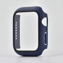 BEIMUSON 鋼化玻璃+保護蓋 相容於 系列 38mm 40mm 41mm 42mm 44mm 45mm 46mm 49mm PC 防撞螢幕保護殼 相容於 Series 11/10/9/8/7/6/5/4/3/2/1 Ultra SE-午夜藍 - 午夜藍 - 查看 9