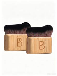 BS-MALL 2PCS Body Tanning Brush Large Cover Foundation Contour Cosmetic Body Shimmer Kabuki Brush For Self Tanner - Ginger - View 1