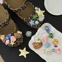 Sanrio Cute Hello Kitty Shiny Shoe Charms (Durable High-Quality Resin Material), Suitable For Sandals, Clogs, Bags, Bracelets - Perfect Gift For Friends On Halloween, Christmas, Valentine's Day, Birthday (Mixed Set Randomly Sent) - Multi-color (Style Randomized) - View 2