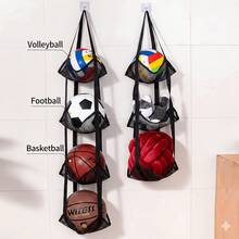 4 Tier Collapsible Ball Storage Bag, Hanging Sports Equipment Organizer - A - View 4