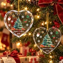 Custom Heart Christmas Tree Ornament, Personalized Name Hanging Decor, Festive Xmas Tree Decoration For Home Party, Customized Holiday Ornament, Customizable Gift For Couples, Family, Friends, 2026 Christmas Keepsake, Christmas Gift, Christmas Decor - Style B - View 5