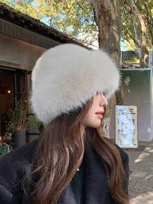 1pc Women's Thick Fleece Bucket Hat, Fashionable Warm Winter Cap, Suitable To Pair With Wool Coat, Winter Outfit, Aesthetic - Multicolor - View 7