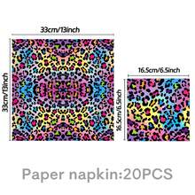 20/40/100 Pieces Of Colorful Neon Leopard Print Tablecloths - Disposable Paper Towels, Featuring Vibrant Colors And Black Animal Patterns, Suitable For Wild-Themed Parties, Female Birthday Celebrations, And Single-Person Parties - View 11