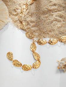 Asymmetrical Baroque Pendant Tassel Necklace For Women, Fashion Metallic Y‑Shaped Water‑Drop Clavicle Jewelry, Niche Accessory - Multicolor - View 3