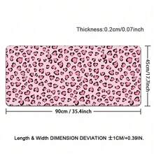 Heart-Shaped Pink Leopard Pattern PU Leather Large Desk Mat, Smooth Waterproof Anti-Slip Mouse Pad, Stain-Proof Desktop Protector, Extra Big Keyboard Table Mat For Office, School, Home PC Desk, Gaming Study Workspace, Easy Clean Desk Cover Pad - View 8