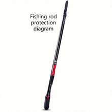 1PC Fishing Rod Protective Cover, Portable Fishing Rod Protection Strap, Black High Elasticity Magic Tie Rod Protection Sleeve Fishing Rod Guard Portable Rod Bundle Strap Lure Back Rod Strap Rod Sleeve Magic Fishing Rod Protective Cover With Ring Back Strap - Multicolor - View 4