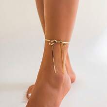 Minimalist Cool Style Bowknot Long Anklet Fashion Versatile Chain - Multicolor - View 2