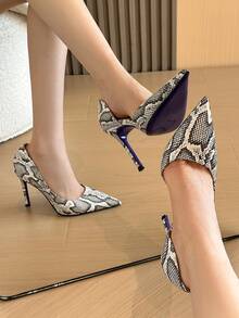 Women's New High Heel Pumps Elegant Fashion Versatile Side Cutout Pointed Toe Sexy Date Commute Wedding Party Single Strap Shoes - White - View 7