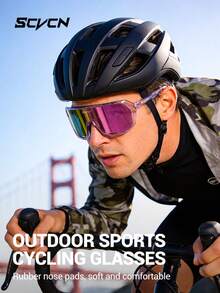 1pc SCVCN Unisex Sports Glasses For Outdoor Pickleball, Running, Hiking, Cycling, Driving - Multicolor - View 5
